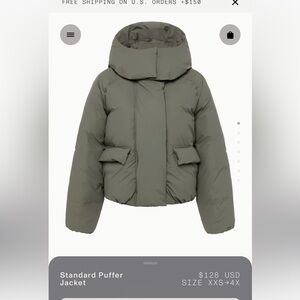NWT - Khy by Kylie Jenner Standard Puffer Jacket - size S -Dusty Green